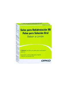 Sales para Rehidratación 90mEq - 4 Sobres de 28,4grs para 1000ml Polvo para solución Oral