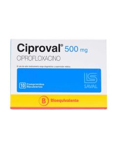 Ciproval - 500mg Ciprofloxacino - 10 Comprimidos Recubiertos