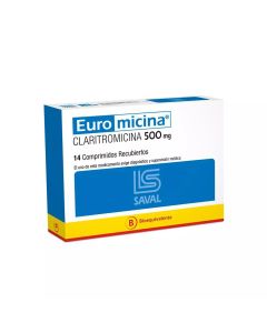 Euromicina - 500mg Claritromicina - 14 Comprimidos Recubiertos