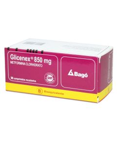 Glicenex - 850mg Metformina - 30 Comprimidos Recubiertos