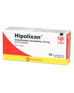 Hipolixan - 10mg Atorvastatina - 30 Comprimidos Recubiertos