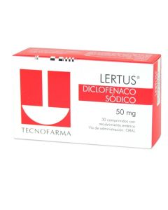 Lertus - 50mg Diclofenaco - 30 Comprimidos con Recubrimiento Entérico