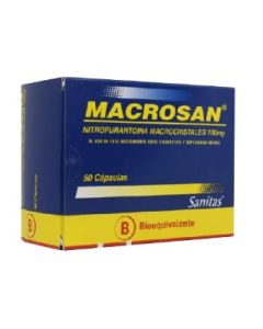 Macrosan - 100mg Nitrofurantoína - 50 Cápsulas