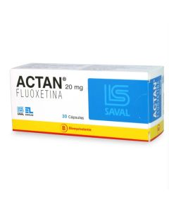 Actan - 20mg Fluoxetina - 30 Cápsulas