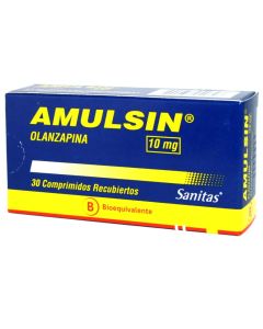 Amulsin - 10mg Olanzapina - 30 Comprimidos Recubiertos