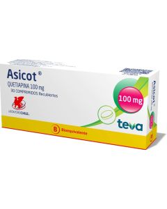 Asicot - 100mg Quetiapina - 30 Comprimidos Recubiertos