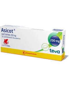 Asicot - 200mg Quetiapina - 30 Comprimidos Recubiertos