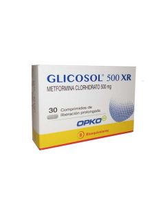 Glicosol 500 XR - 500mg Metformina - 30 Comprimidos de Liberación Prolongada