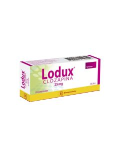 Lodux - 25mg Clozapina - 20 Comprimidos