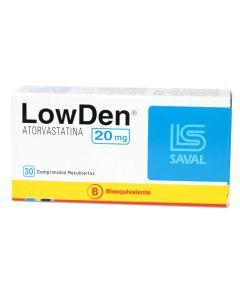 LowDen - 20mg Atorvastatina - 30 Comprimidos Recubiertos