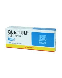 Quetium - 100mg Quetiapina - 30 Comprimidos Recubiertos