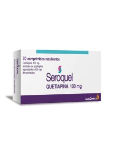 Seroquel - 100mg Quetiapina - 30 Comprimidos Recubiertos