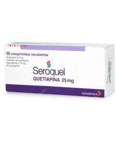 Seroquel - 25mg Quetiapina - 30 Comprimidos Recubiertos