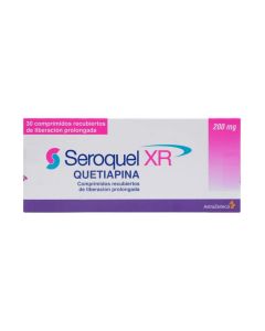 Seroquel XR - 200mg Quetiapina - 30 Comprimidos Recubiertos de Liberación Prolongada