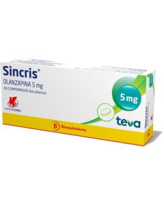 Sincris - 5mg Olanzapina - 30 Comprimidos Recubiertos