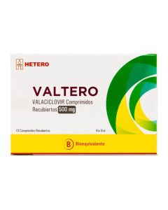 Valtero - 500mg Valaciclovir - 10 Comprimidos Recubiertos