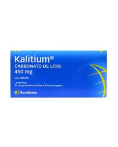 Kalitium - 450mg Carbonato de Litio - 30 Comprimidos de Liberación Prolongada