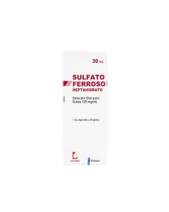 Sulfato Ferroso 125mg/ml - 30ml Solución Oral para Gotas