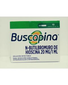 Buscapina - 20mg/ml Butilbromuro de Hioscina - 10 Ampollas de 1ml