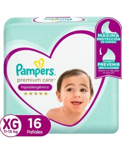 Pampers Premium Care -16 Pañales talla XG 11 a 15g