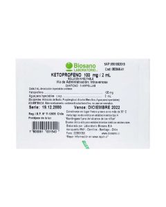 Ketoprofeno 100mg/2ml - 5 Ampollas Solución Inyectable