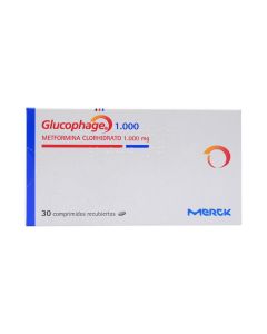 Glucophane - 1000mg Metformina - 30 Compirmidos Recubiertos