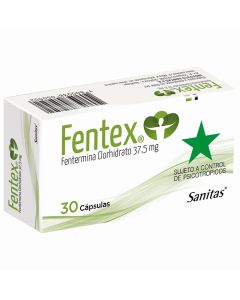 Fentex - 37,5mg Fentermina - 30 Cápsulas