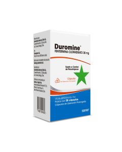 Duromine - 30mg Fentermina Clorhidrato - 30 Cápsulas de Liberación Prolongada