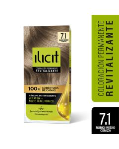 Ilicit 7.1 Rubio Medio Ceniza - 45grs Tintura Permanente 