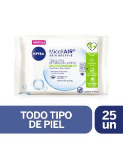 Nivea MicellAir - 25 Toallitas Desmaquillantes Todo Tipo de Piel