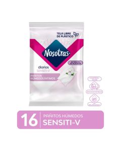 Nosotras Sensiti-V 16 Pañitos Húmedos Íntimos