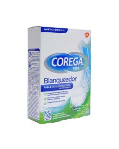 Corega Tabs Blanqueador - 30 Tabletas Efervescentes Limpiadoras