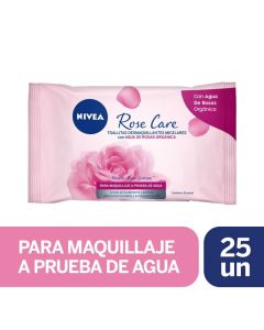 Nivea Rose Care - 25 Toallitas Desmaquillantes