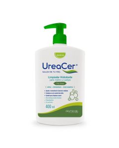 UreaCer - 400ml Syndet Limpiador Hidratante para Rostro y Cuerpo Piel Grasa