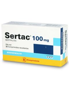 Sertac - 100mg Sertralina - 30 Comprimidos Recubiertos