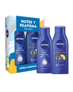 Nivea - Estuche Crema Corporal Milk 400ml + Crema Q10 Reafirmante 400ml