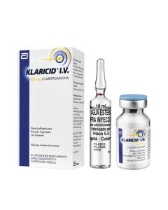 Klaricid IV - 500mg/ml Claritromicina - 1 Ampolla Polvo Liofilizado para Solución Inyectable con Solvente