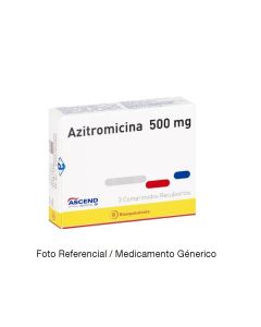 Azitromicina 500mg - 3 Comprimidos Recubiertos
