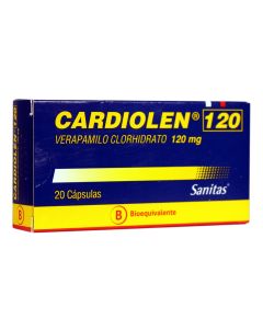 Cardiolen - 120mg Verapamilo Clorhidrato - 20 Cápsulas