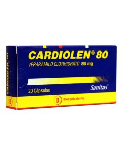 Cardiolen - 80mg Verapamilo Clorhidrato - 20 Cápsulas