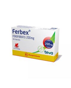 Ferbex - 200mg Fenofibrato - 30 Cápsulas